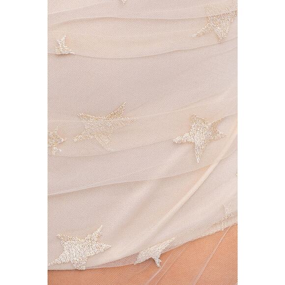 Le Lis Mesh Cream Champagne Gold Star Bodysuit Size Small New With Tags - Picture 5 of 12